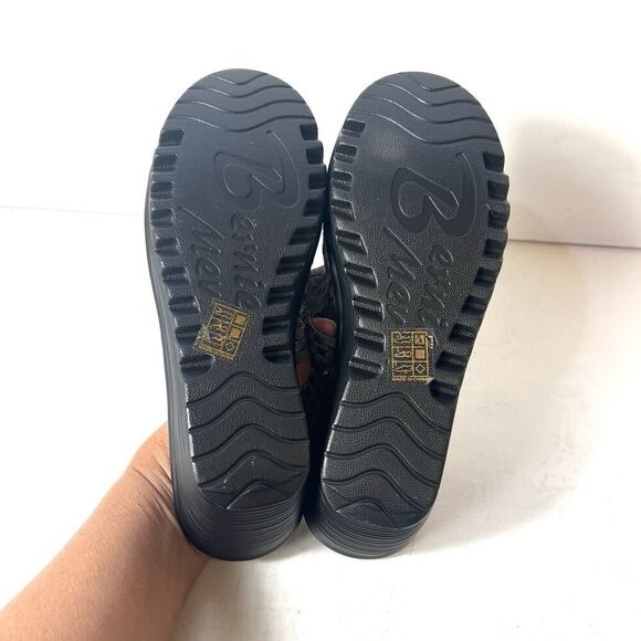 Bernie Mev Gray Woven Fabric Wedge Slip On Peep Toe Sandals Womens EU 41 US 10.5 - Picture 10 of 10